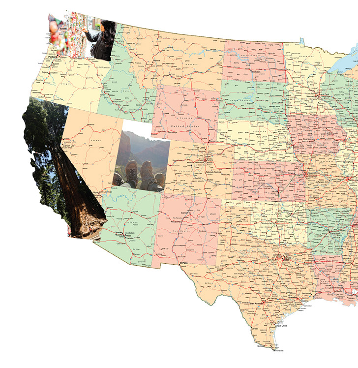 Photo Collage USA Map DIY (15 Wonderful Ways to Keep Track of Your Travels).