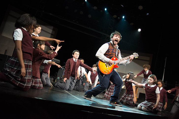 School of Rock the Musical on Broadway: Alex Brightman and the Kids on Broadway NYC.