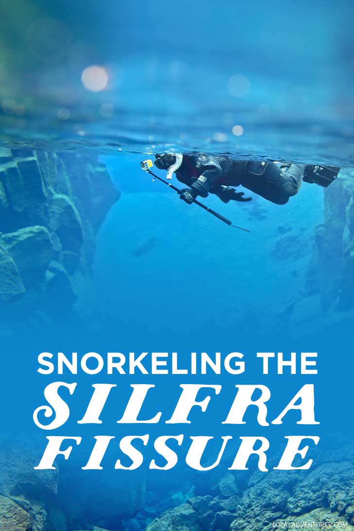 Silfra Snorkeling in Thingvellir National Park Iceland - Snorkel in the Silfra fissure between the North American and Eurasian continental plates. The underwater visibility is over 100 m and the water is pristine and drinkable during your dive or snorkel // localadventurer.com