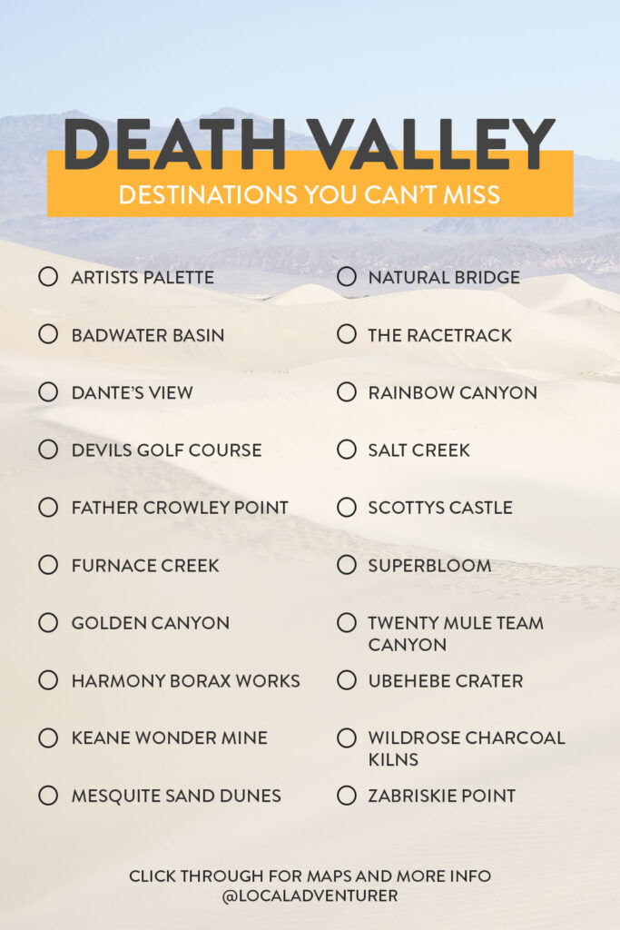 Your Death Valley California Bucket List