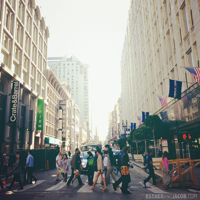 american road trip. shopping at uniqlo in union square. san francisco