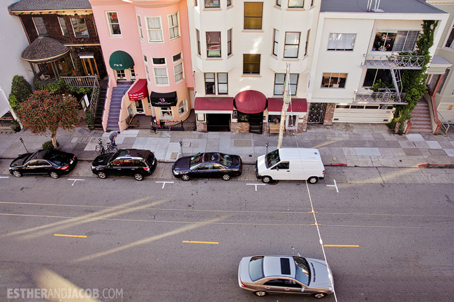 us road trip. on a rooftop overlooking san francisco