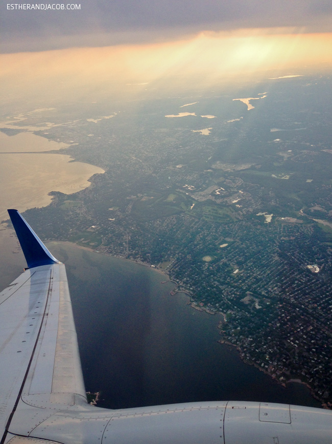 airplanes in the sunset