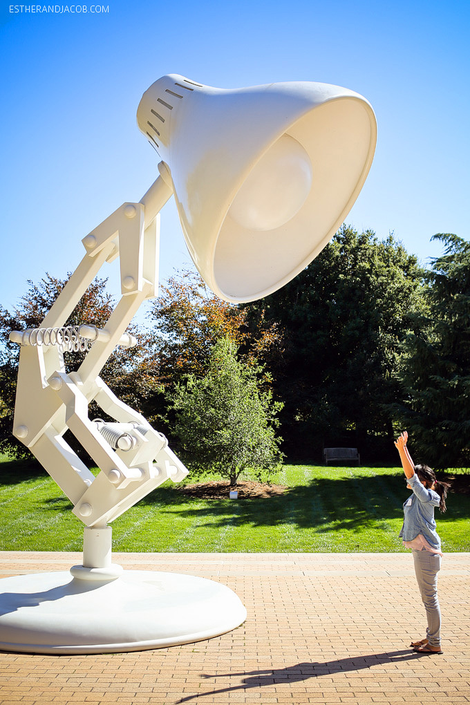 The pixar lamp on the pixar campus. Our visit at pixar animation studios tours, pixar studios. pixar emeryville