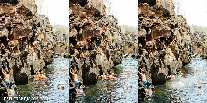 Cliff jumps at Las Grietas in Santa Cruz.