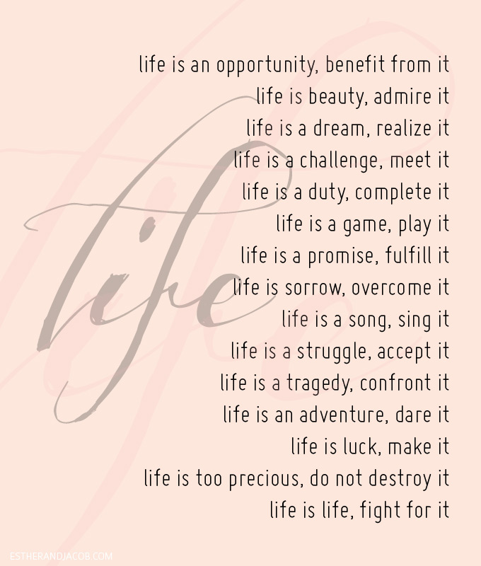 Mother Teresa quote: Life is a game, play it Life is too precious