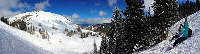 Snowboarding at Park City Mountain Resort Utah.