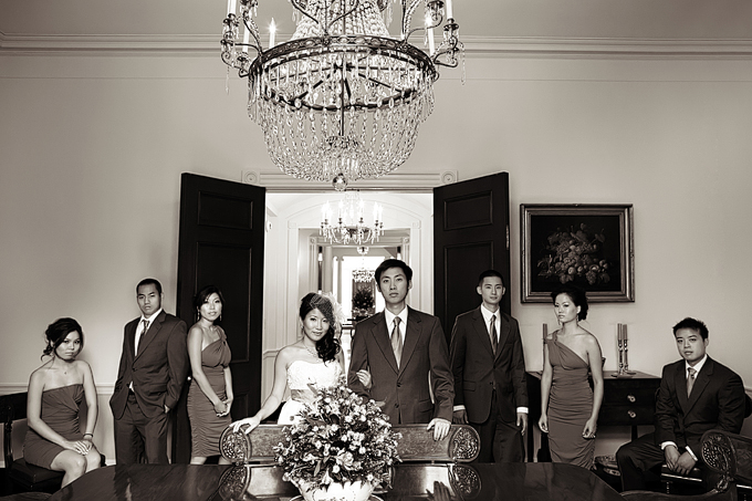 Wedding portraits at Georgia Governor's Mansion.