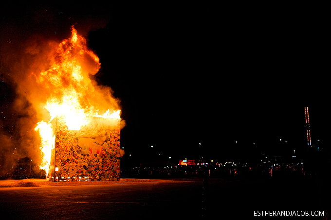 The Life Cube Burn in DTLV | Downtown Project Las Vegas.
