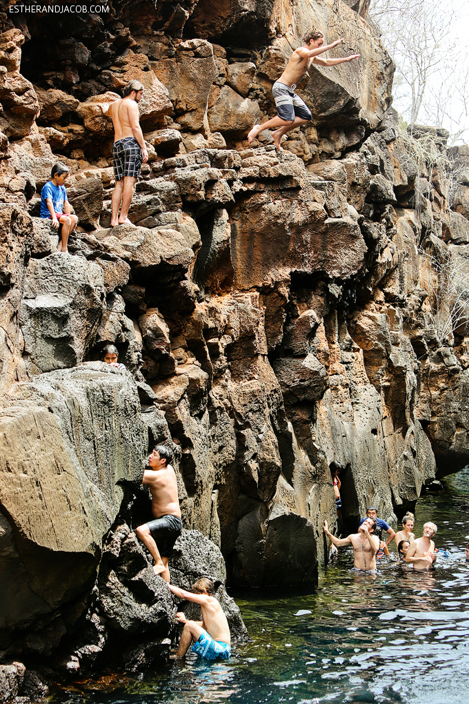 Cliff Jumping at Las Grietas Santa Cruz Galapagos Islands