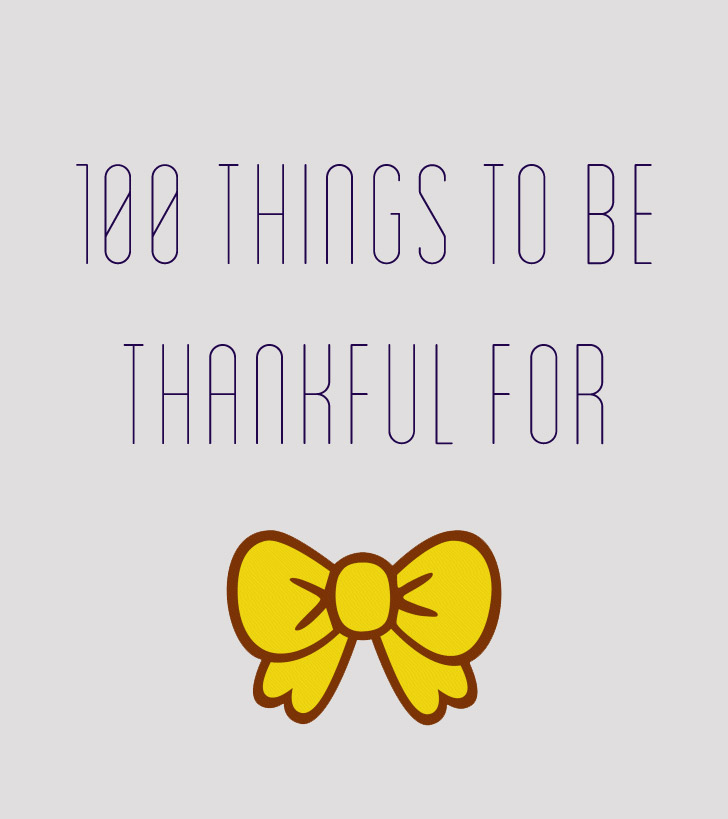 100 things to be thankful for list