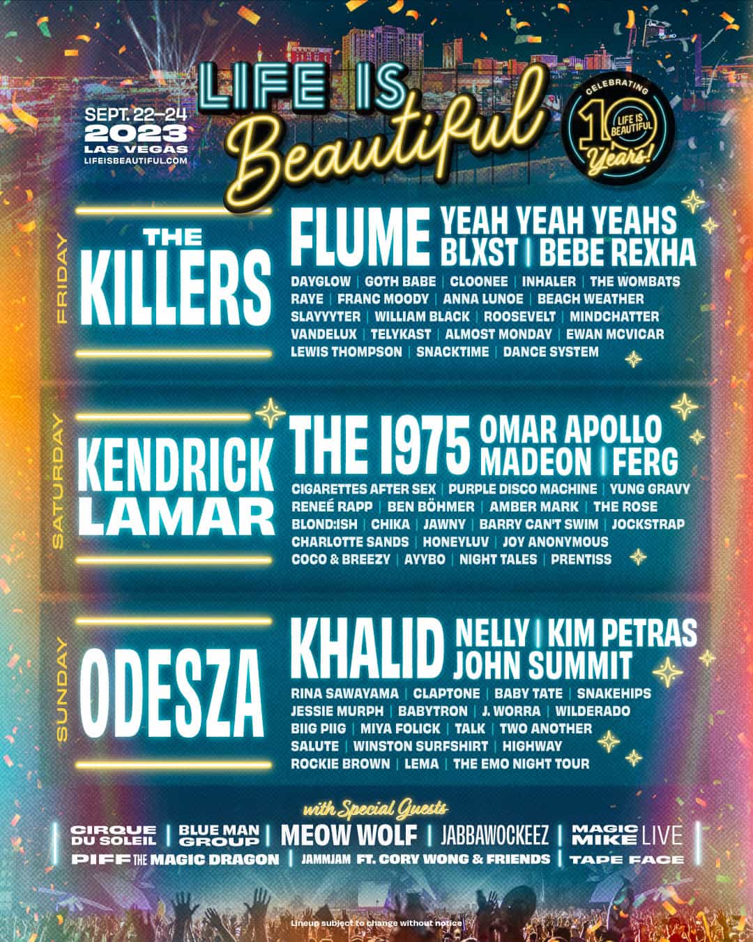 Life is Beautiful 2023 Line Up