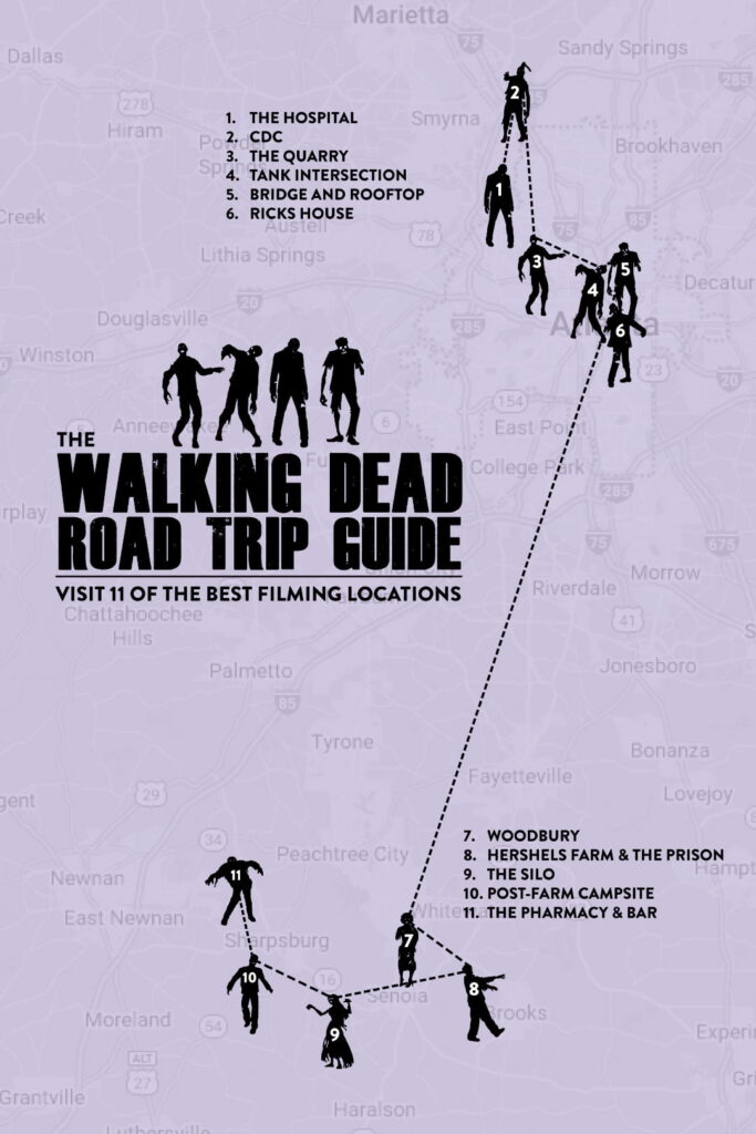walking dead filming locations map