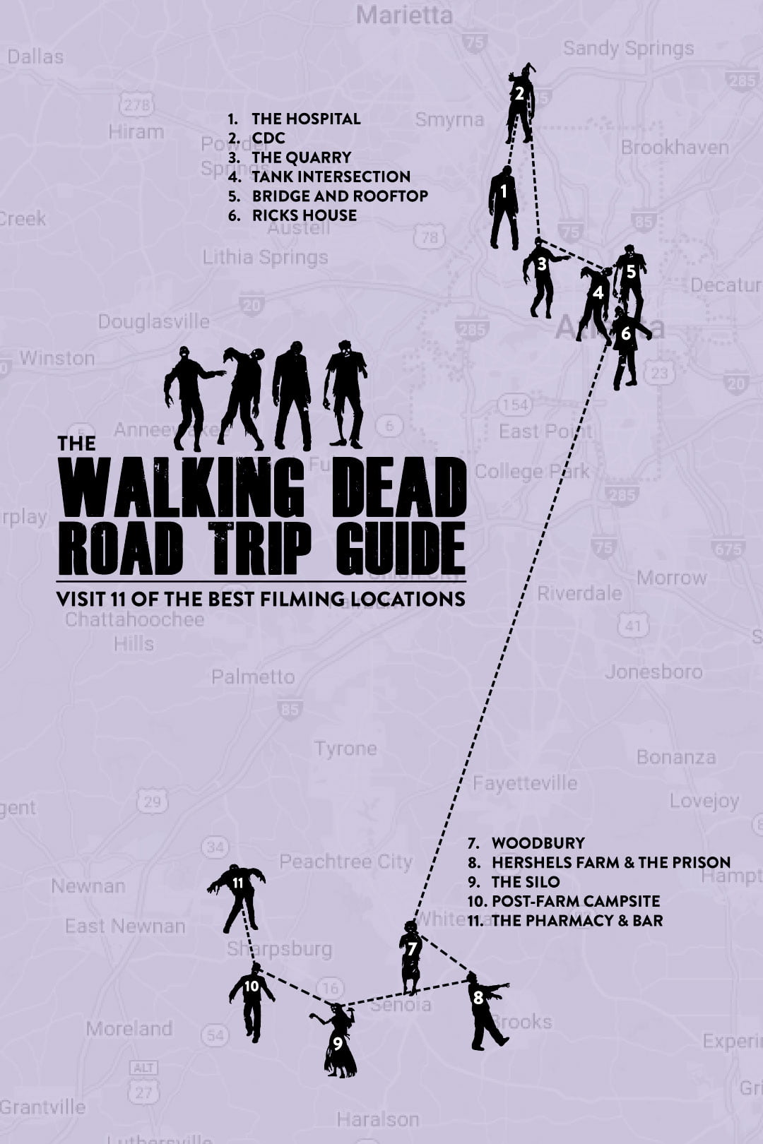 11 Best Walking Dead Locations (Self Guided Tour)