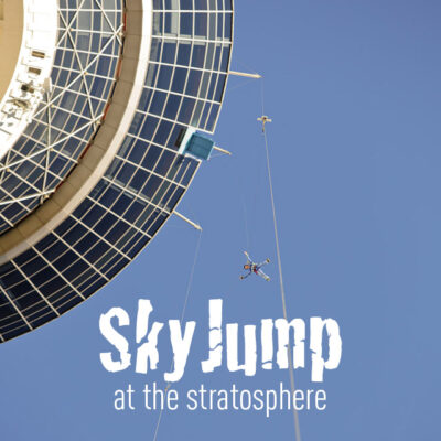 Jumping off the Stratosphere with SkyJump Las Vegas.