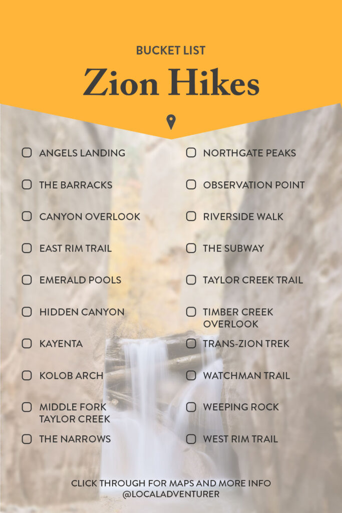 Zion National Park Hiking Trails