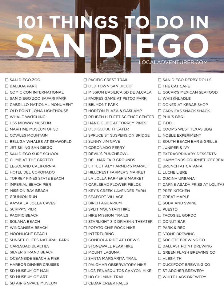 101 Things to Do in San Diego California - the Ultimate San Diego Bucket List - from the popular spots everyone has to do at least once to the spots a little more off the beaten path. // localadventurer.com