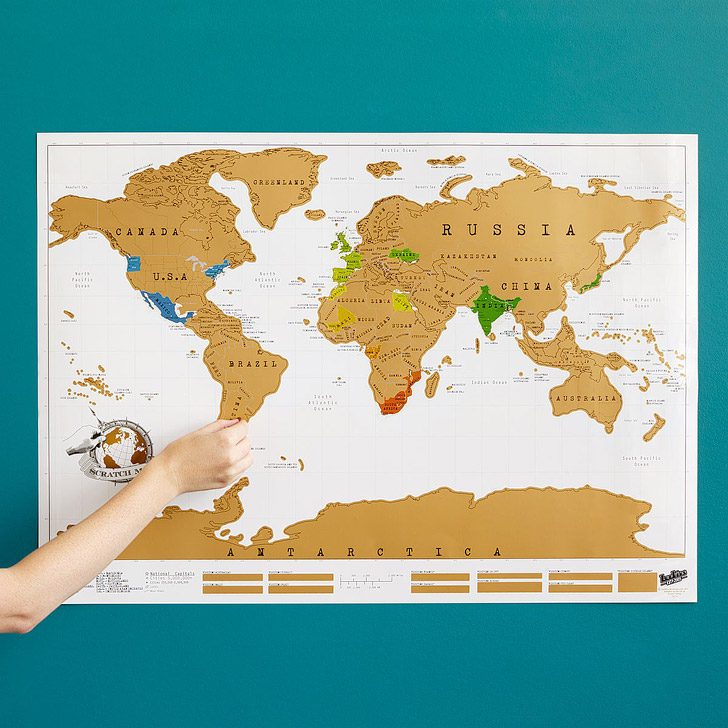 Scratch Off World Map – Travel Gift From Modern Map Art