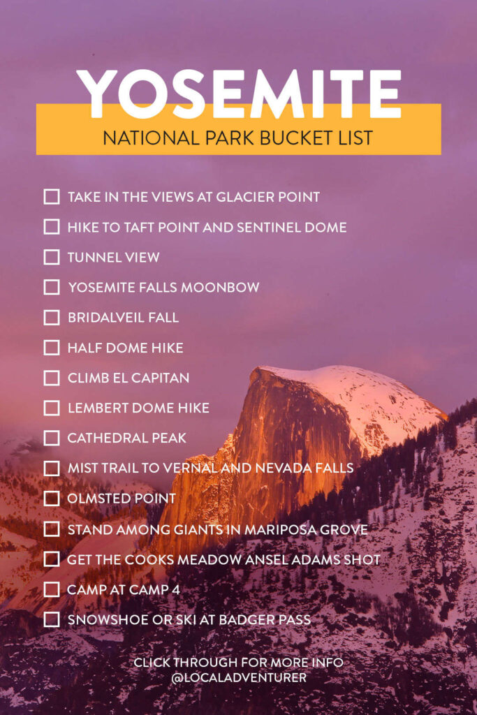 17 Things to Do in Yosemite National Park Bucket List - Things to See in Yosemite + What to Do in Yosemite Park // localadventurer.com