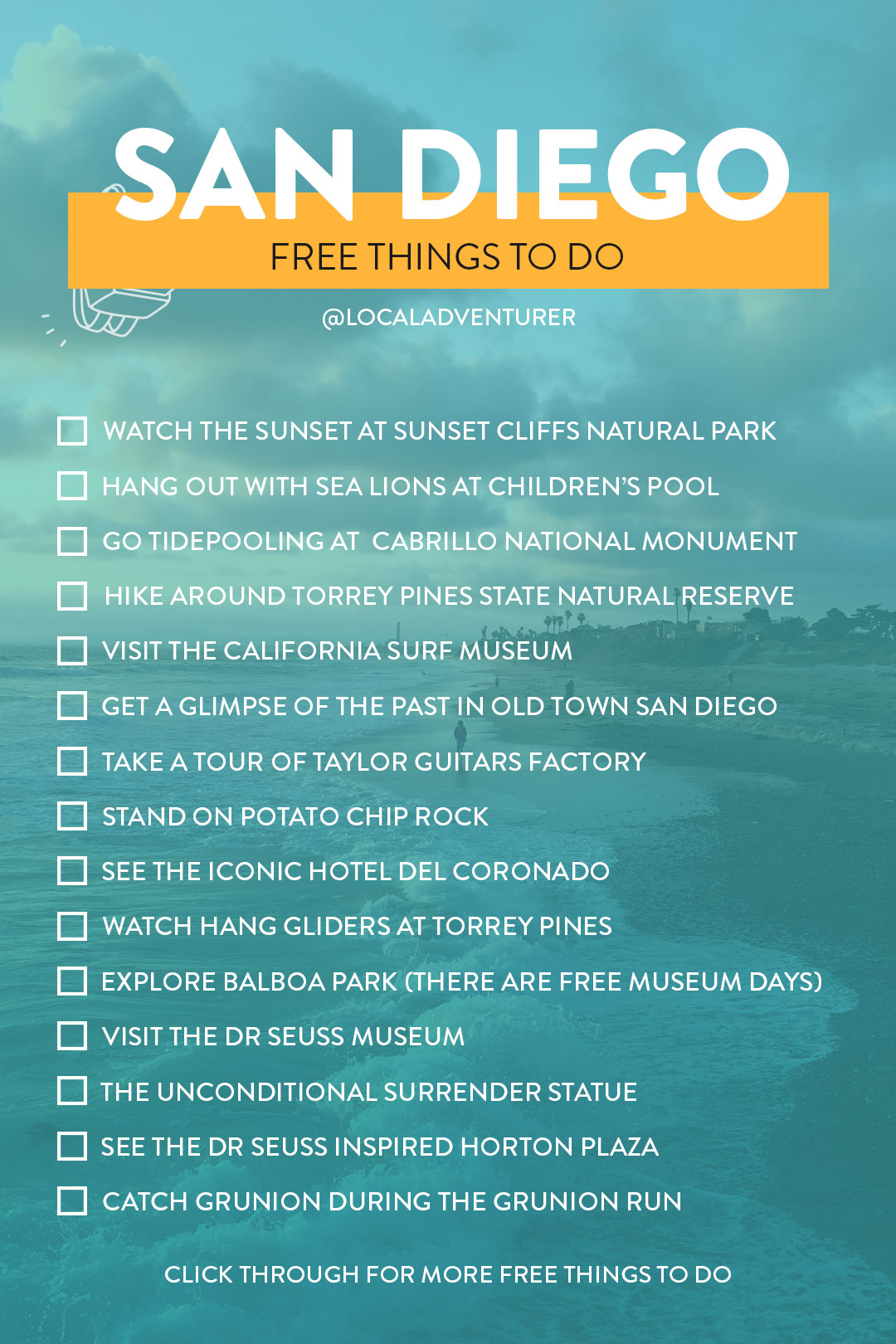 Top Free Things to Do in San Diego Checklist