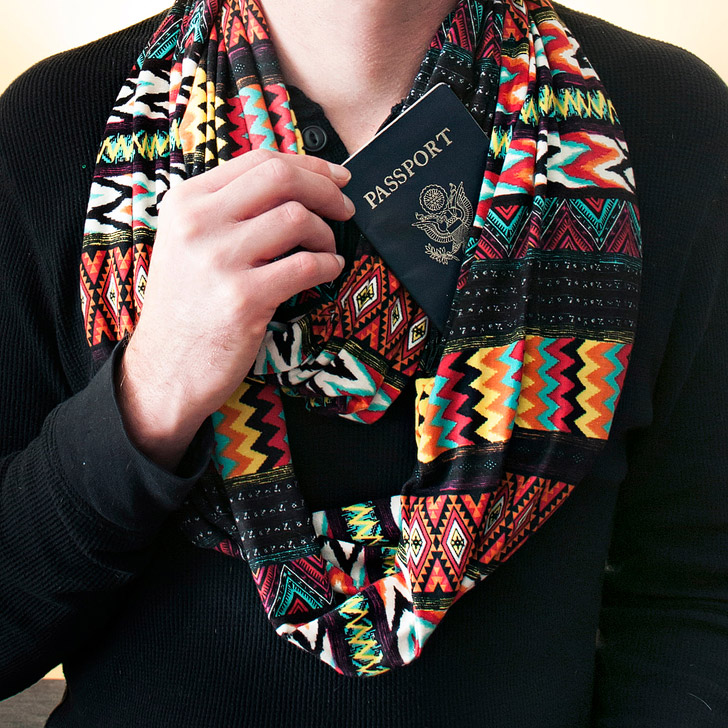 Travel Scarf with Hidden Pocket (Best Gifts for Travelers: A Practical Gift Guide).