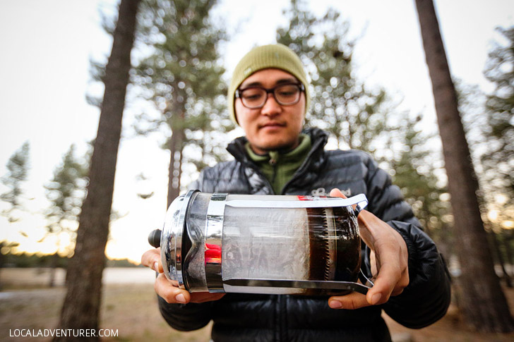 Winter Camping Tips - Turn your water bottles upside-down.