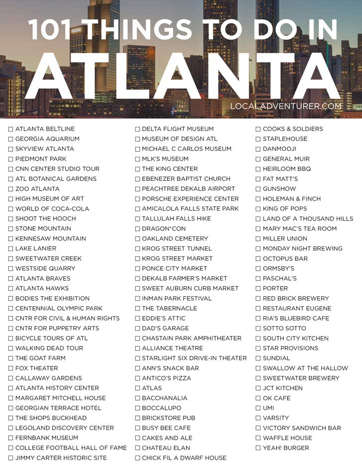 Ultimate Atlanta Bucket List (101 Things to Do in Atlanta) » Local ...