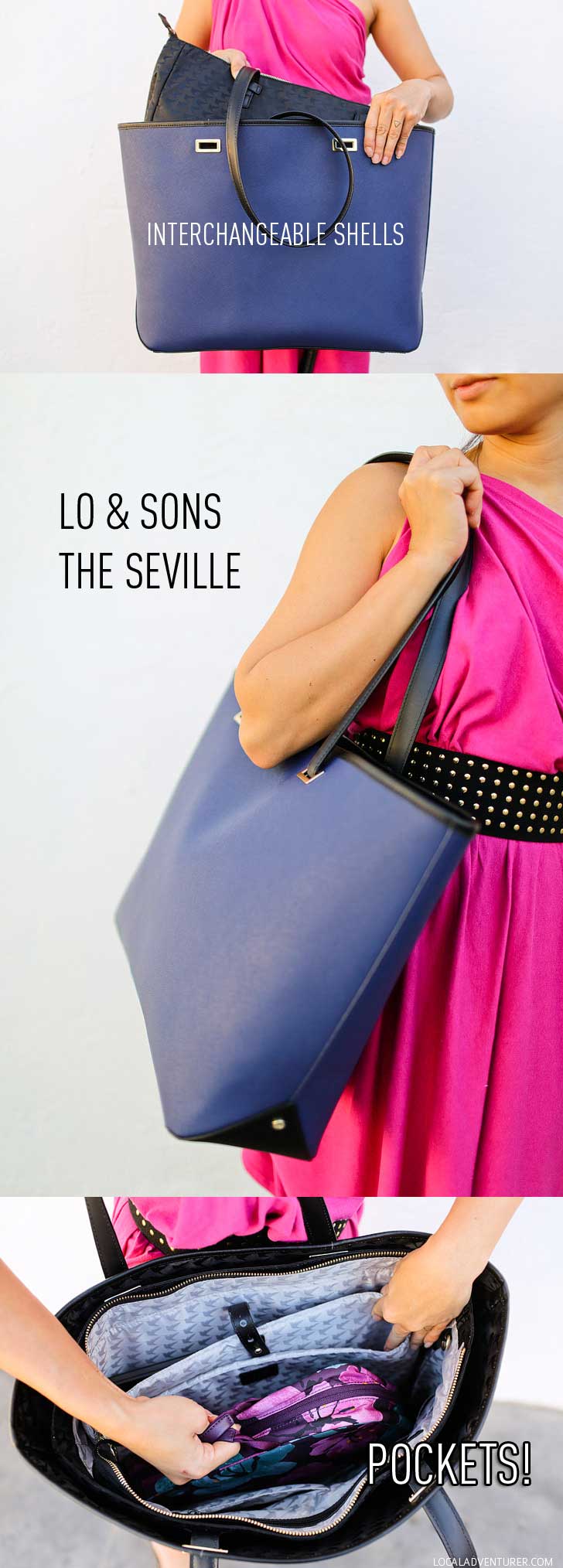 Lo and Sons Seville Bag is a laptop tote that has a removable shell that you can change out // localadventurer.com