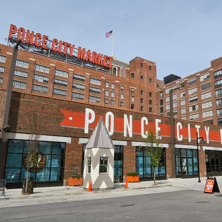 Ponce City Market is a mixed-use development located in a historic building in Atlanta, with national and local retail anchors, restaurants, a food hall, boutiques and offices, and residential units (Free Things to Do in Atlanta) - Cheap Fun Things to Do / Free Stuff to Do in Atlanta // localadventurer.com