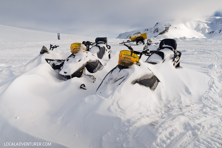 Snowmobiling on a Glacier at Thingvellir National Park Iceland with Mountaineers of Iceland // localadventurer.com