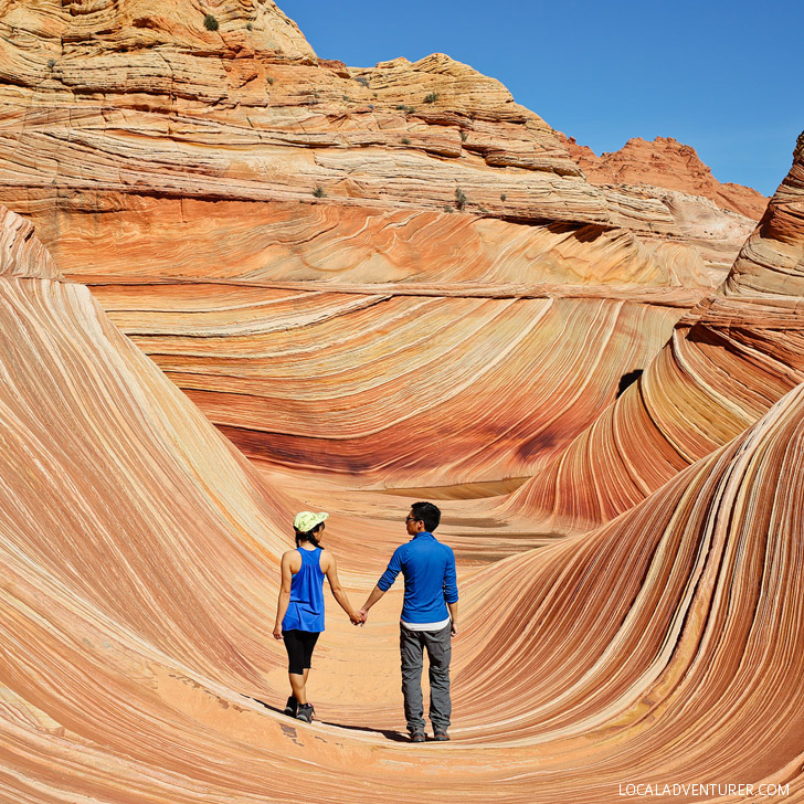 The Wave AZ - a sandstone rock formation popular among hikers and photographers. They only allow 20 people in per day and it's by lottery // localadventurer.com