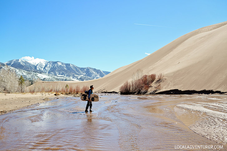 Medano Creek in Great Sand Dunes National Park Colorado - in the early summer the flow of the creek is great for tubing // localadventurer.com