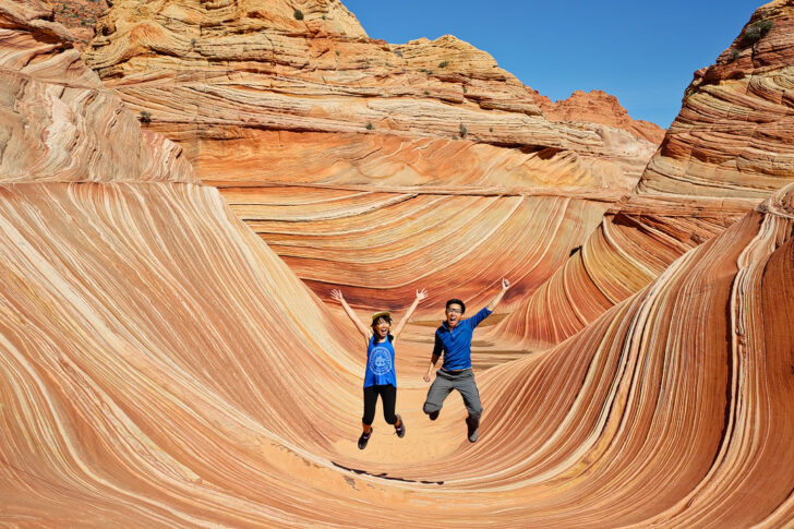 If you want to visit the famous Wave Formation (it's difficult to get into!) Save this pin and click through to see what you need to know to get the Wave permit. It's a unique rock formation in Coyote Buttes North in Vermillion Cliffs National Monument on the border of Arizona and Utah // Local Adventurer #localadventurer #thewave #hiking #arizona