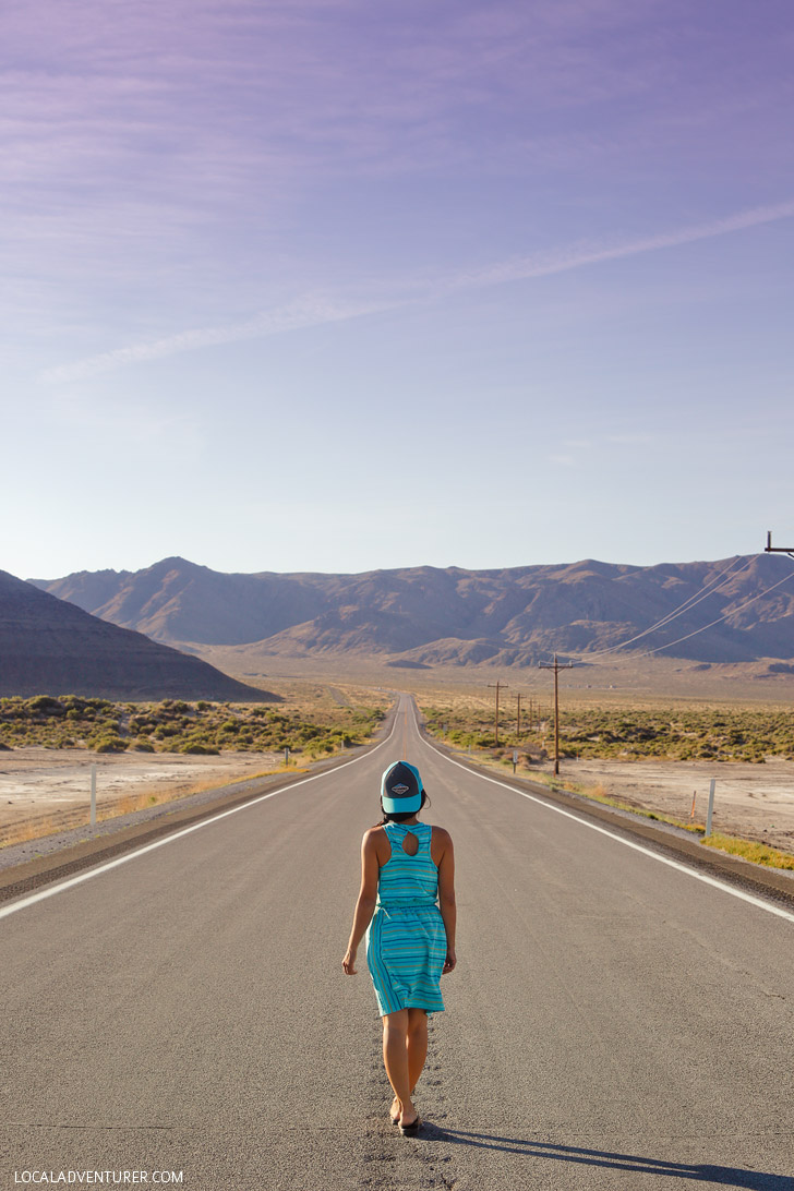 The Loneliest Road in America - Although route 50 runs coast to coast, only this part of the highway in Nevada is called the Loneliest Road by travellers. With Alkaline Salt flats to each side and mountains in the distance, you truly feel all alone // localadventurer.com