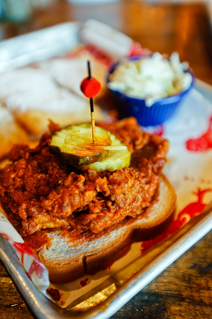 Eat Nashville Hot Chicken - a type of fried chicken that's a local specialty (+ 9 Awesome Things You Must Do in Nashville TN) // localadventurer.com