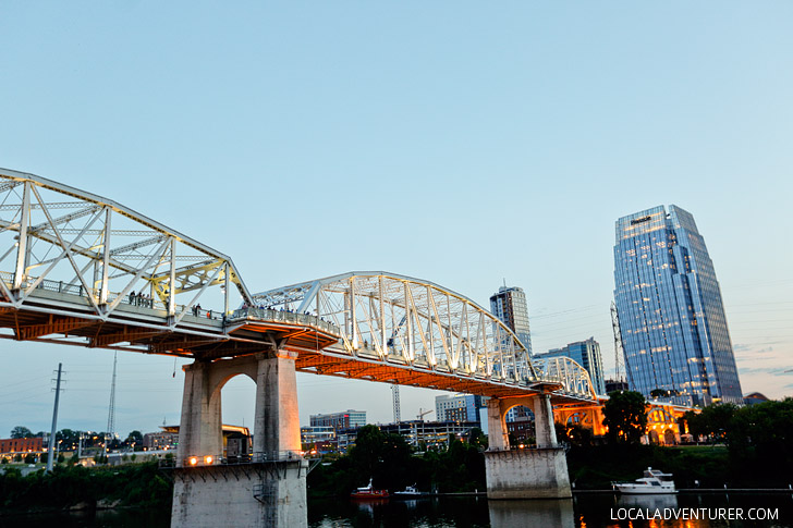 Shelby Street or John Seigenthaler Pedestrian Bridge in Downtown Nashville // localadventurer.com