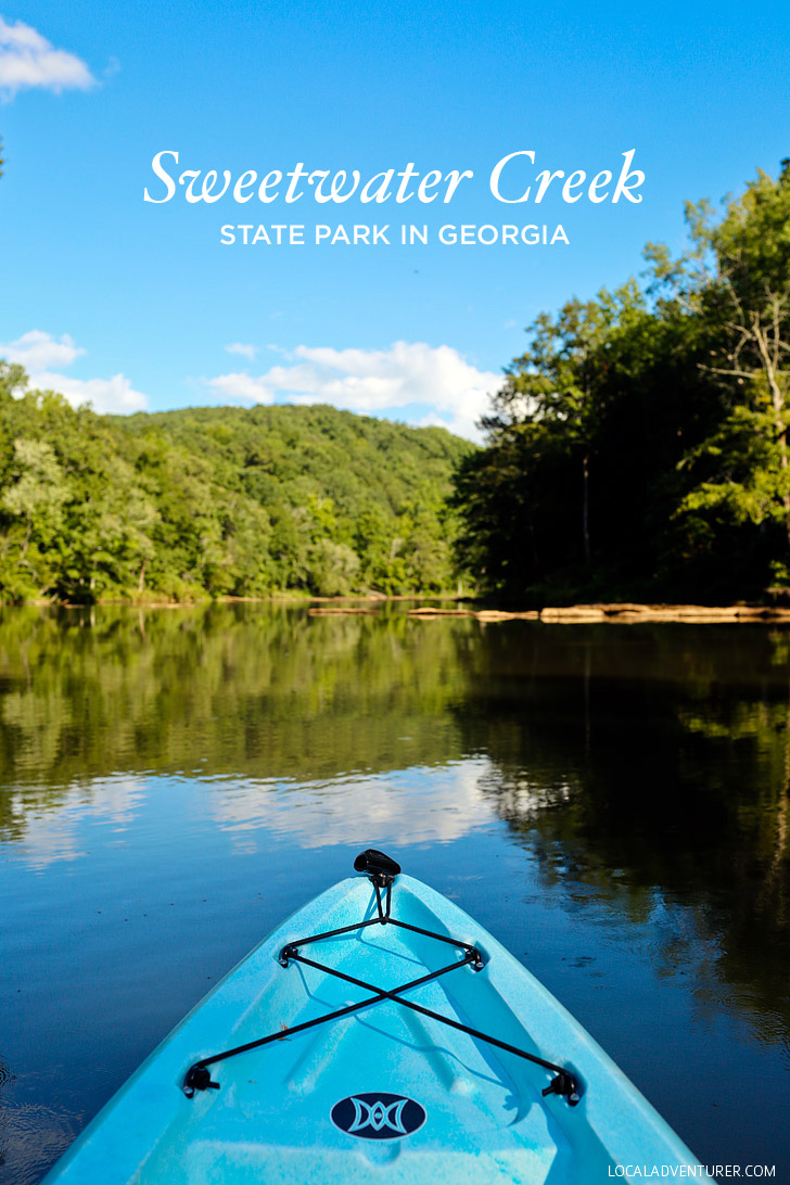 Kayaking Through the Set of Mockingjay at Sweetwater Creek State Park - Lithia Springs, Georgia near Atlanta // localadventurer.com