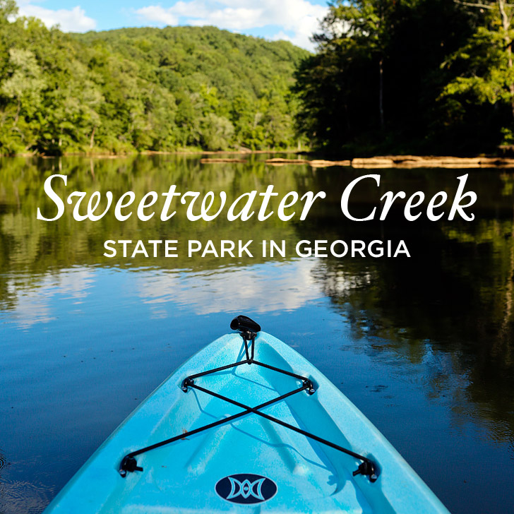 Kayaking Through the Set of Mockingjay at Sweetwater Creek State Park Georgia