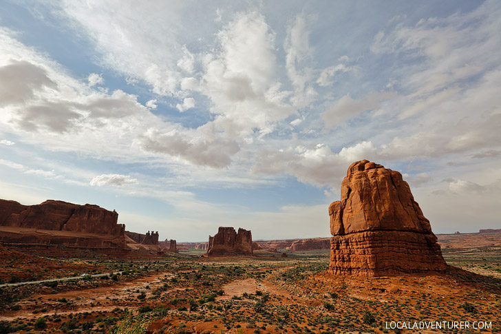 Three Gossips, Sheep Rock, and Courthouse Towers from La Sal Mountains VIewpoint, Arches National Park, Moab Utah // localadventurer.com