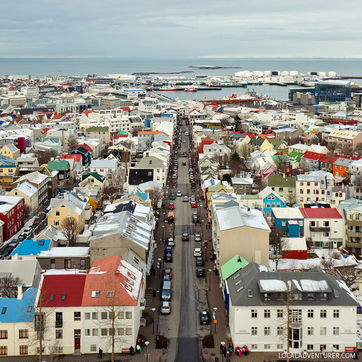 Beautiful Aerial Shot of Reykjavik Iceland from the Hallgrimskirkja Church // localadventurer.com