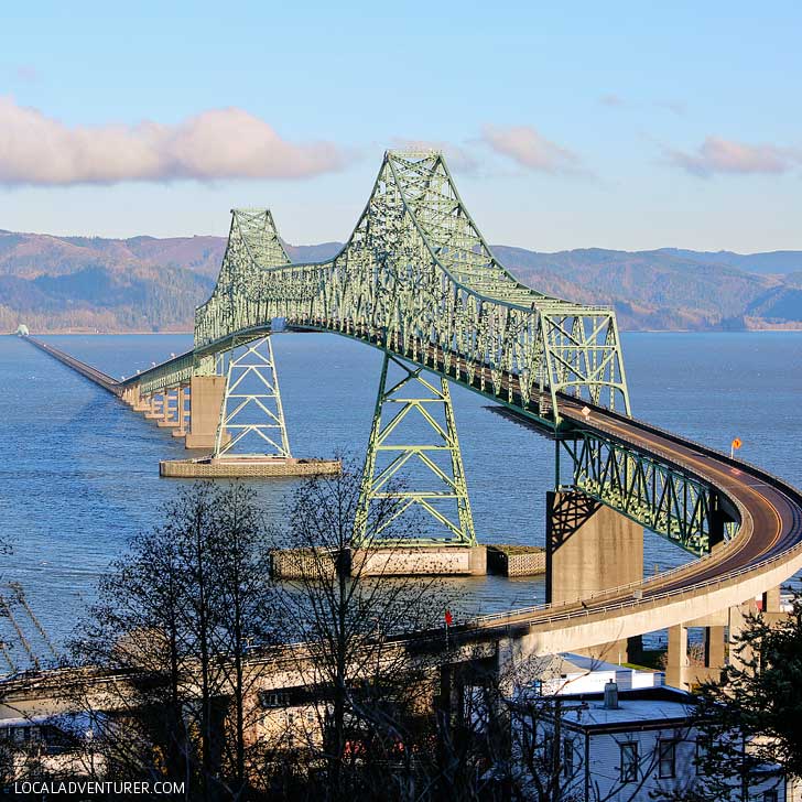 Astoria Megler Bridge is the longest continuous truss bridge in North America and rated one of the best photo spots along the Oregon coast // localadventurer.com