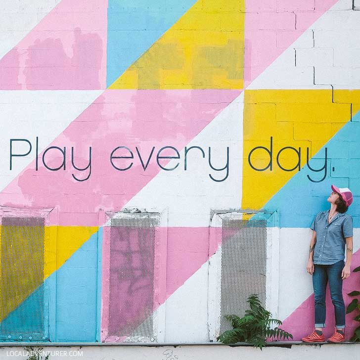 Play Every Day Mural (25 Best Instagram Spots in Asheville NC) // localadventurer.com