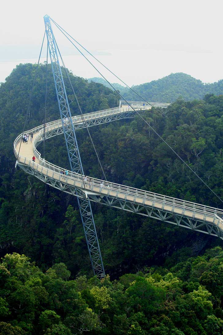 Langkawi Sky Bridge - the longest curved suspension bridge in the world. Some lucky visitors even catch a glimpse of local eagles flying above. Pro tip: Bring a light jacket! // localadventurer.com