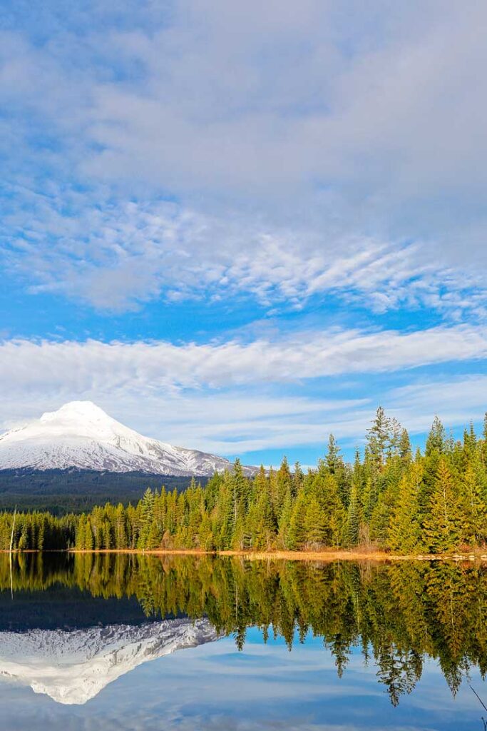 Snowshoeing Trillium Lake - If you're new to snowshoeing, you need to check out Trillium Lake. You can go cross country skiing to get to Trillium Lake. // localadventurer.com