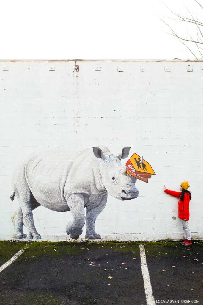 Josh Keyes Rhino Mural (25 Best Instagram Spots in Portland Oregon) // localadventurer.com