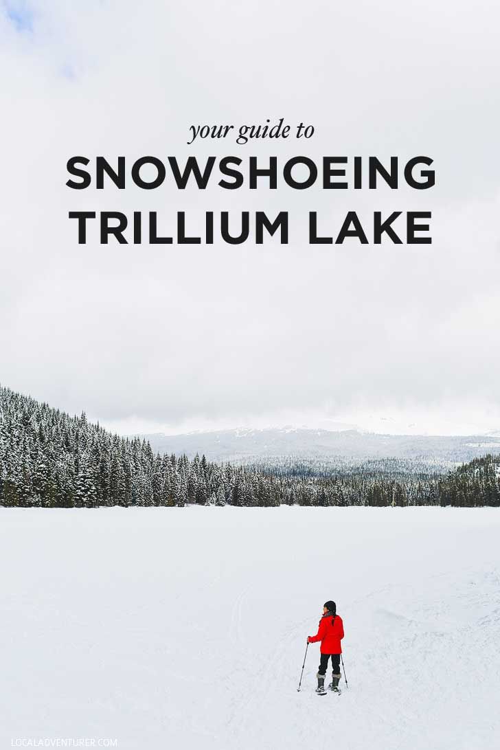 Trillium Lake Snowshoeing - This is one the best beginner spots for snowshoeing near portland. It's only an hour away and in the Mt Hood Territory. Check out our guide. // localadventurer.com