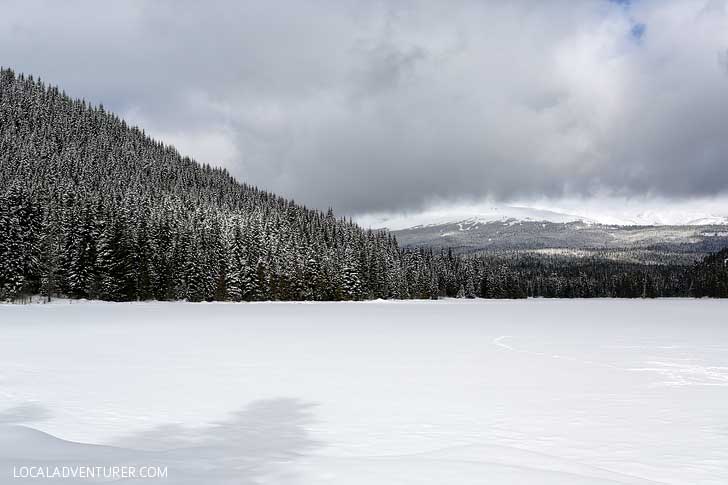 Trillium Lake Snowshoeing - This is one the best beginner spots for snowshoeing near portland. It's only an hour away and in the Mt Hood Territory. Check out our guide. // localadventurer.com