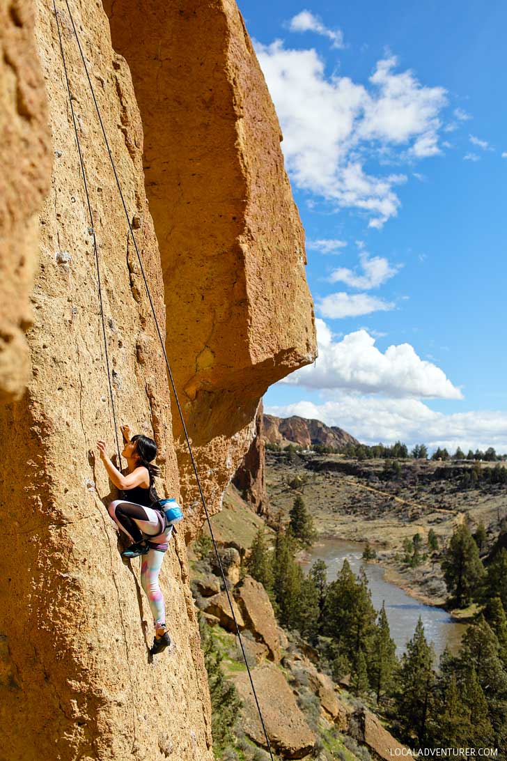 Bunny Face Smith Rock Rock Climbing 5.7 - Smith is one of the most popular climbing destinations in Oregon and the US. It has around 2000 climbing routes, but also plenty of activities even if you don’t climb // localadventurer.com