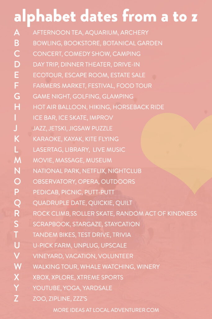 A to Z Date Ideas