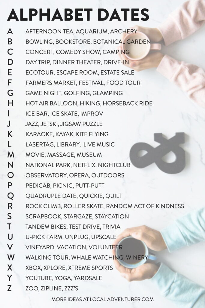 Alphabet Dating Ideas Creative Date Night Ideas From A Z